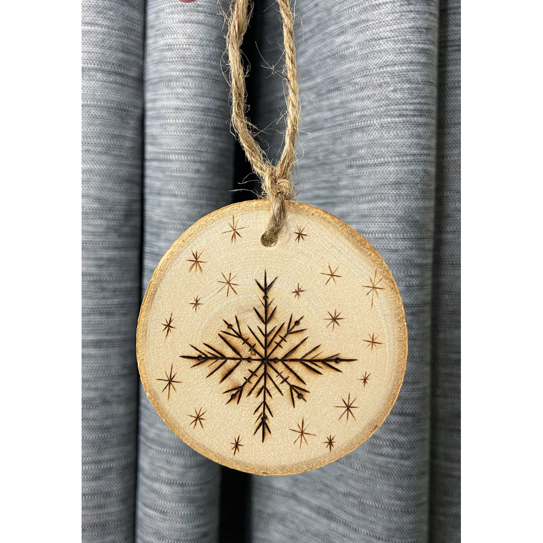 Christmas Tree Ornament, Gift Topper, Home Decor, Wood Ornament, Wood  Burned Ornament, Christmas Gift, Wood Snowflake-ivory/gold 1 Pcs 