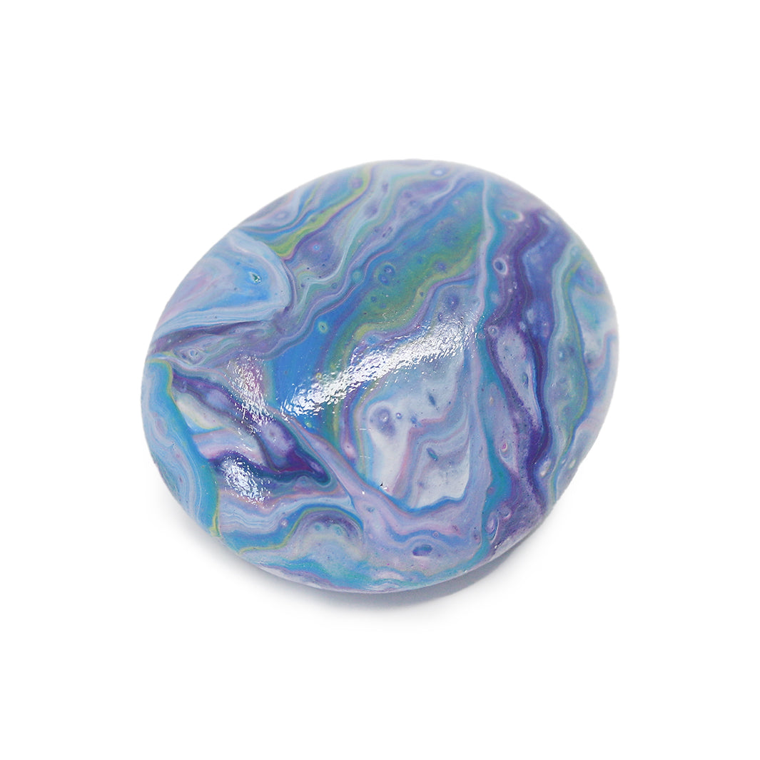 Mermaid Aesthetic Paint Poured Rock by Green Artist