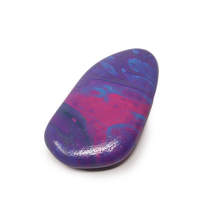 Purple Pink Painted Rock by Green Artist