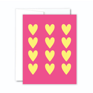 Yellow Heart Pattern Greeting Card